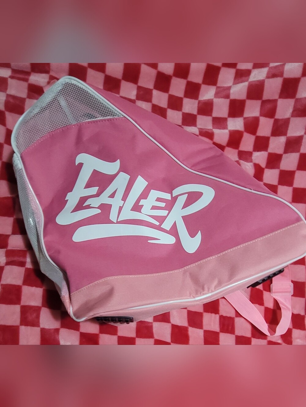 Ealer Pink Duffel Bag with White Logo